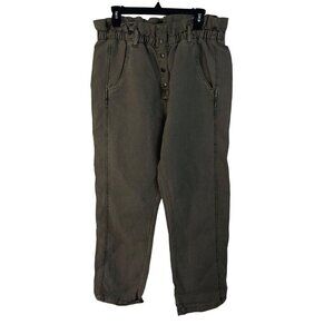 Current Elliot Womens Pants Size 32 Green The Paper Bag Fling Crop High Rise New